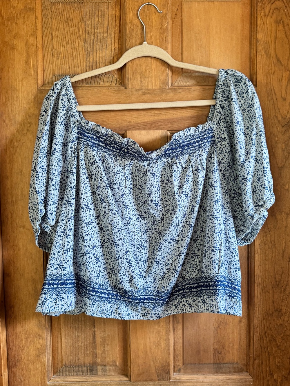 Madewell “Jeanette” Top in Blue Floral - Size 3X NWOTs